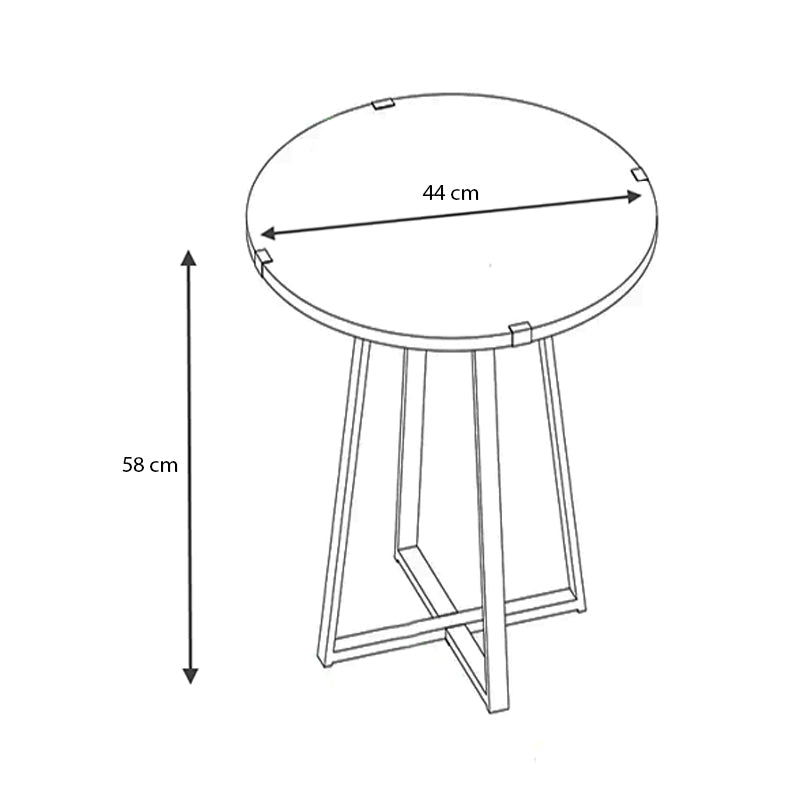Βοηθητικό Τραπεζάκι Pedro Μεταλλικό - Μελαμίνης Χρώμα Γκρι Σκυροδέματος 44x44x58