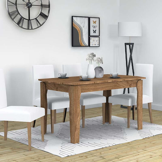 Τραπέζι Marlon Επεκτεινόμενο Μελαμίνης Χρώμα Καρυδί 140+40x80x76