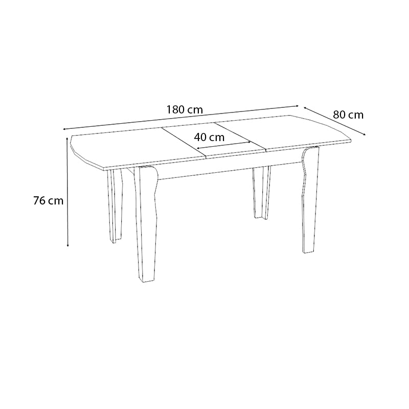 Τραπέζι Marlon Επεκτεινόμενο Μελαμίνης Χρώμα Sonoma 140+40X80X76