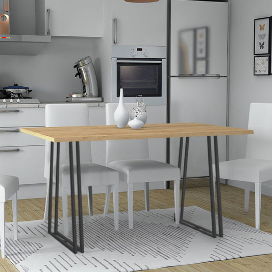 Τραπέζι Gable Μεταλλικό - Μελαμίνης Χρώμα Sonoma - Ανθρακί 140x80x76