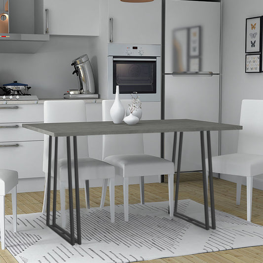 Τραπέζι Gable Μεταλλικό - Μελαμίνης Χρώμα Γκρι Σκυροδέματος 140x80x76