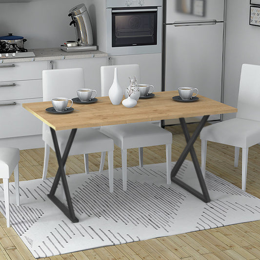 Τραπέζι Bette Μεταλλικό - Μελαμίνης Χρώμα Sonoma - Ανθρακί 140x80x76