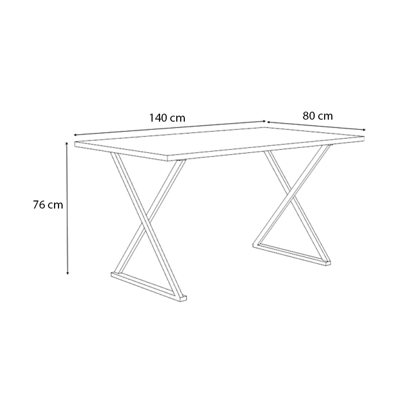 Τραπέζι Bette Μεταλλικό - Μελαμίνης Χρώμα Sonoma - Ανθρακί 140X80X76