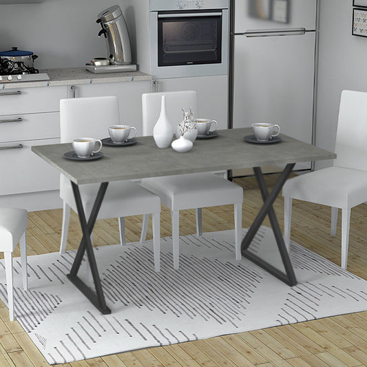 Τραπέζι Bette Μεταλλικό - Μελαμίνης Χρώμα Γκρι Σκυροδέματος 140x80x76