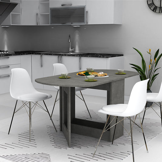 Τραπέζι Μελαμίνης Winslet Επεκτεινόμενο Χρώμα Γκρι Σκυροδέματος 34(63+63)X80x76