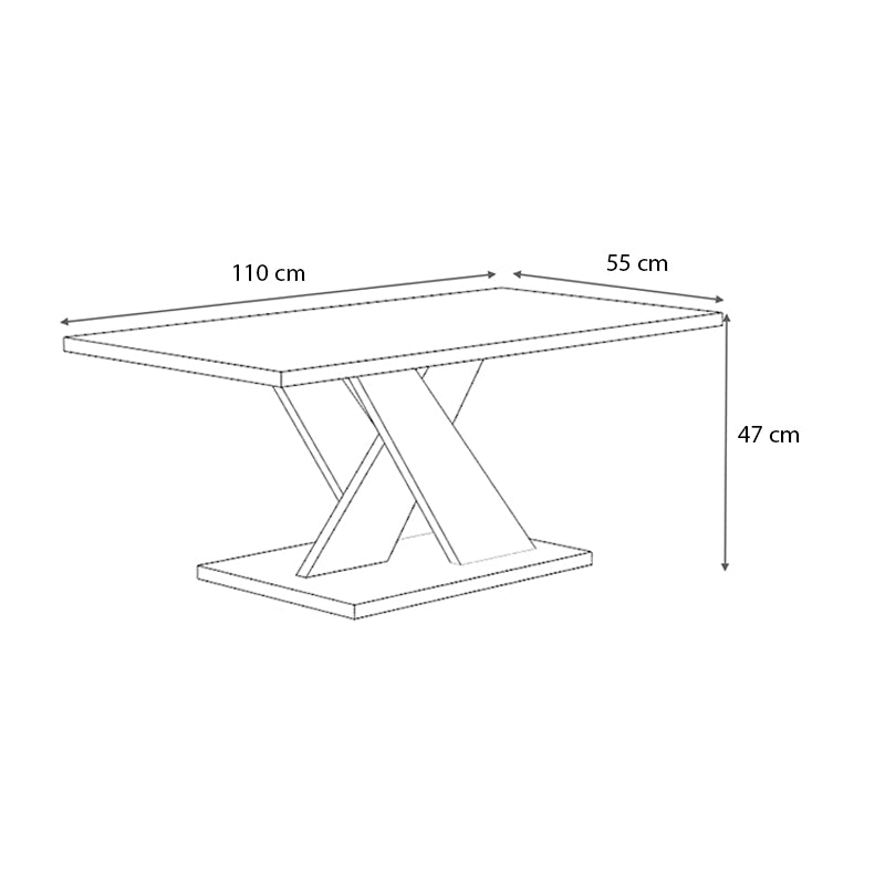 Τραπεζάκι Σαλονιού Marcello Μελαμίνης Χρώμα Γκρι Σκυροδέματος 110x55x48