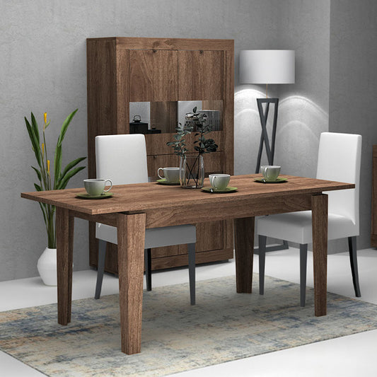 Τραπέζι Μελαμίνης Helmut Επεκτεινόμενο Χρώμα Καρυδί 160/200x90x76