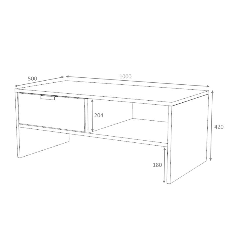 Τραπεζάκι Σαλονιού Galaxy Χρώμα Φυσικό Οξιάς 100x50x42