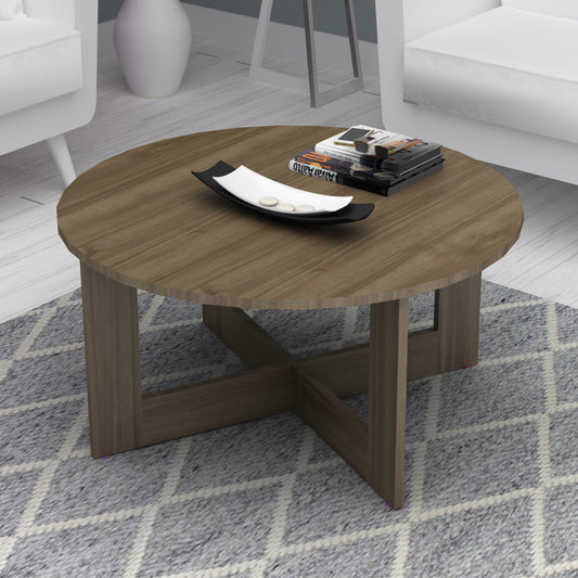 Τραπεζάκι Σαλονιού Kati Χρώμα Καρυδί Ø80x42