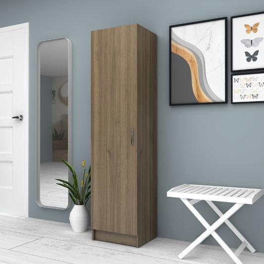 Ντουλάπα Ρούχων - Παπουτσοθήκη Petro Μονόφυλλη Χρώμα Καρυδί 45x38x180