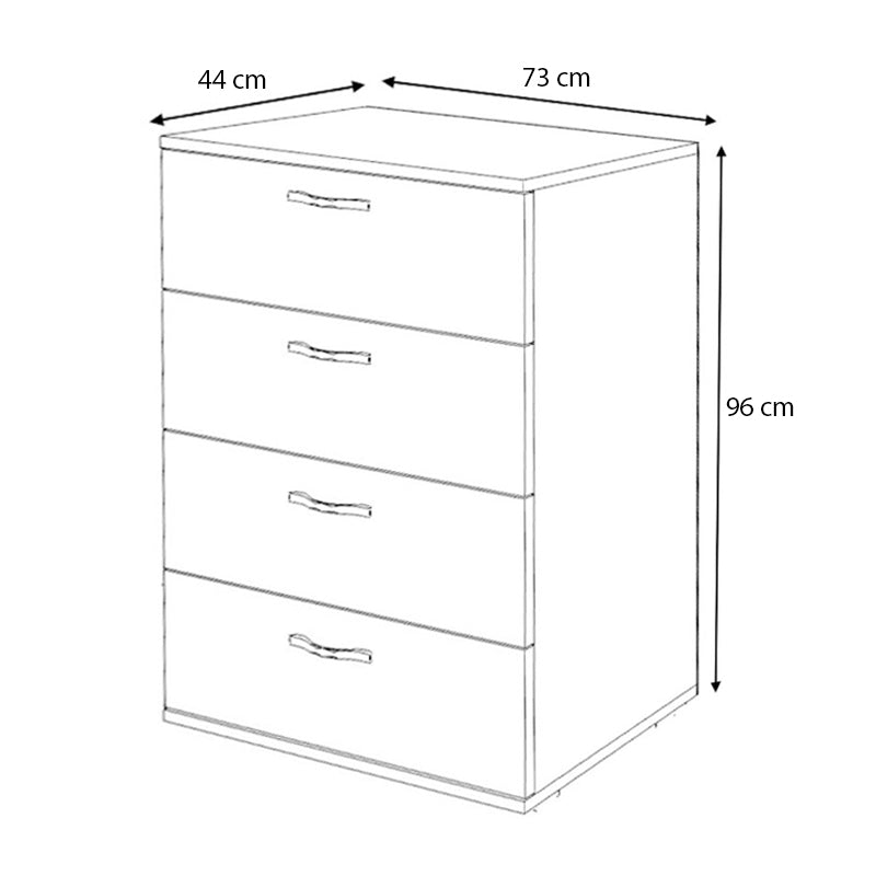 Συρταριέρα Velika Χρώμα Λευκό 73x44x96