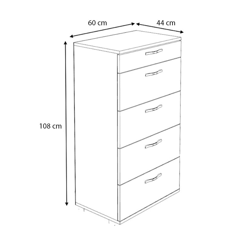 Συρταριέρα Helia Χρώμα Λευκό 60x44x108