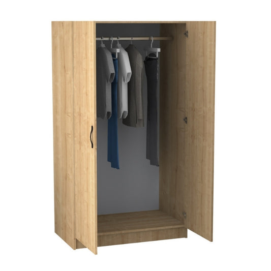 Ντουλάπα Ρούχων Victoria Δίφυλλη Χρώμα Φυσικό Οξιάς 100x60x181