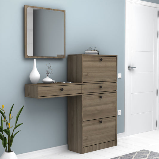 Έπιπλο Εισόδου Pego Χρώμα Καρυδί 130x30x123,3