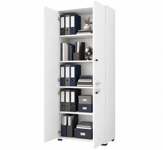 Ντουλάπα Γραφείου με Κλειδαριά Επαγγελματική Venturo Χρώμα Λευκό 80x40x200