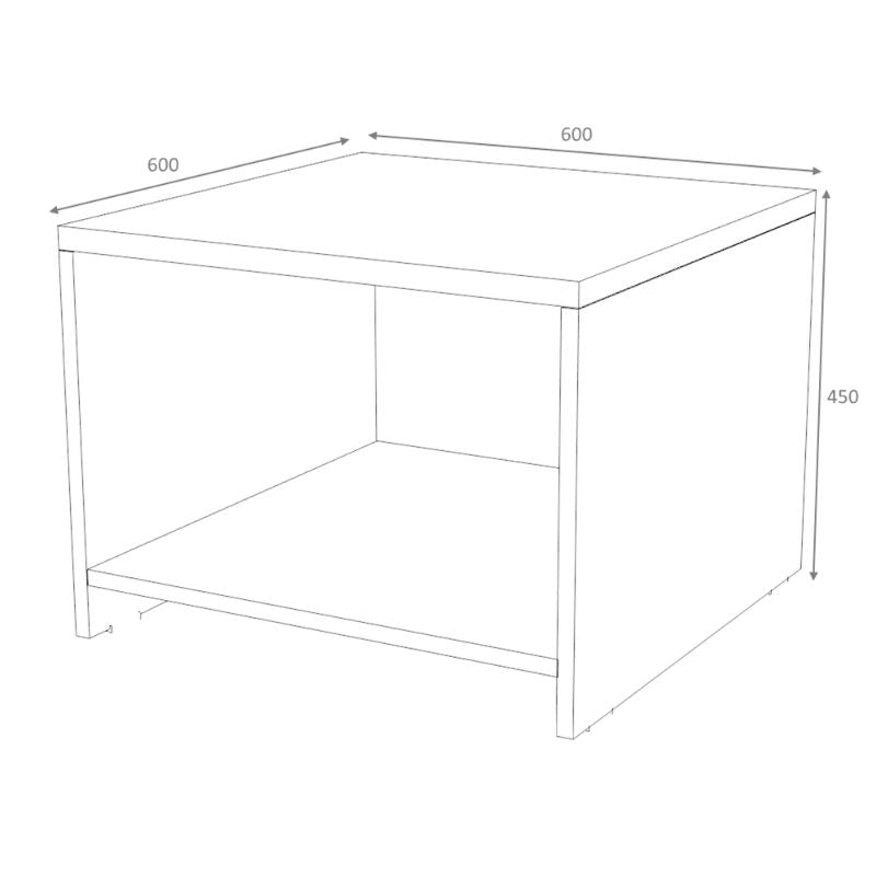 Τραπεζάκι Γραφείου Επαγγελματικό Venturo Χρώμα Ανθρακί - Φυσικό Οξιάς 60x60x45