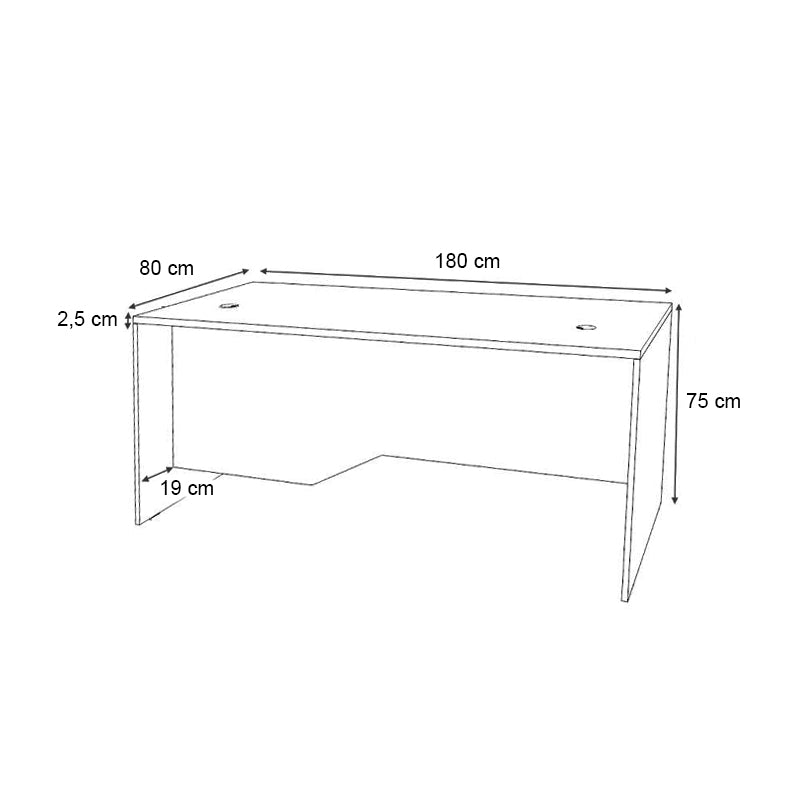 Γραφείο Επαγγελματικό Venturo Χρώμα Ανθρακί - Καρυδί 180x80x75