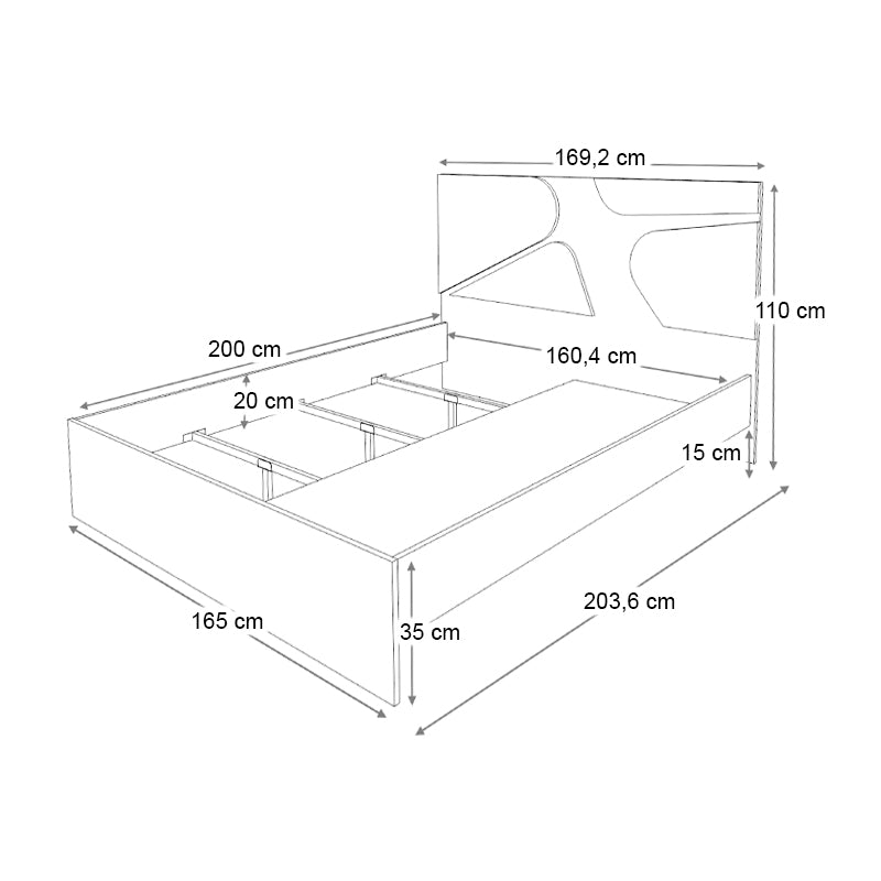 Κρεβάτι Bergamo Χρώμα Φυσικό Οξιάς 160x200εκ