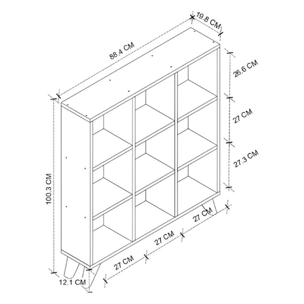 Dokia Bookshelf White 88.4x19.8x100.3