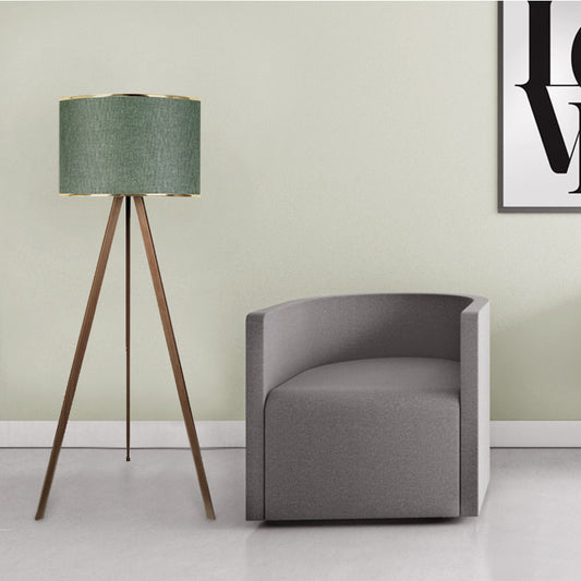 Φωτιστικό Δαπέδου Rosling MDF/Ύφασμα PVC Χρώμα Καρυδί/Κυπαρισσί 38x21x140