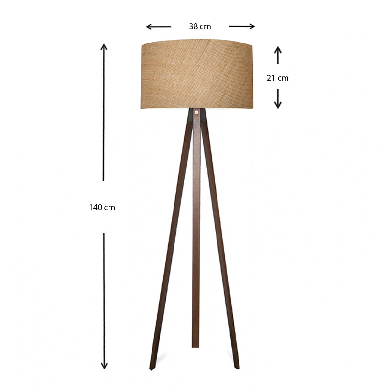 Φωτιστικό Δαπέδου Rosling MDF/Ύφασμα PVC Χρώμα Καρυδί/Φυσικό 38x38x140