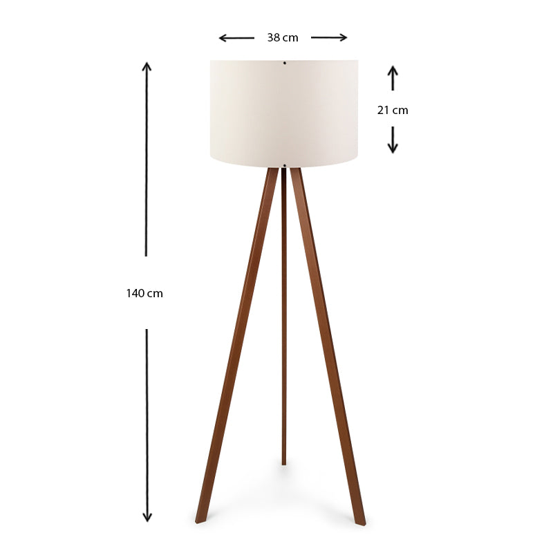 Φωτιστικό Δαπέδου Rosling MDF/Ύφασμα PVC Χρώμα Καρυδί/Μπεζ 38x21x140