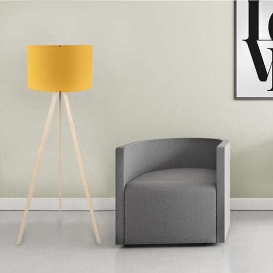 Φωτιστικό Δαπέδου Rosling MDF/Ύφασμα PVC Χρώμα Φυσικό/Κροκί 38x21x140