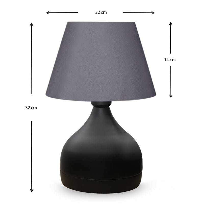 Φωτιστικό Επιτραπέζιο Hubert Ύφασμα/Μέταλλο Χρώμα Γκρι/Μαύρο 22x14x32