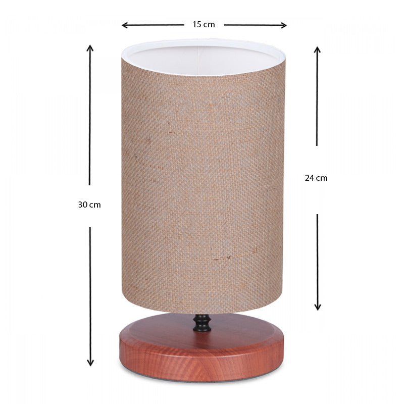 Φωτιστικό Επιτραπέζιο Winkler Wicker Ύφασμα/Ξύλο/Μέταλλο Χρώμα Ανοιχτό Καφέ 15x24x30