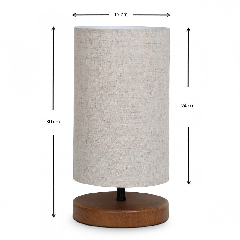 Φωτιστικό Επιτραπέζιο Winkler Wicker Ύφασμα/Ξύλο/Μέταλλο Χρώμα Ανοιχτό Καφέ 15x15x30