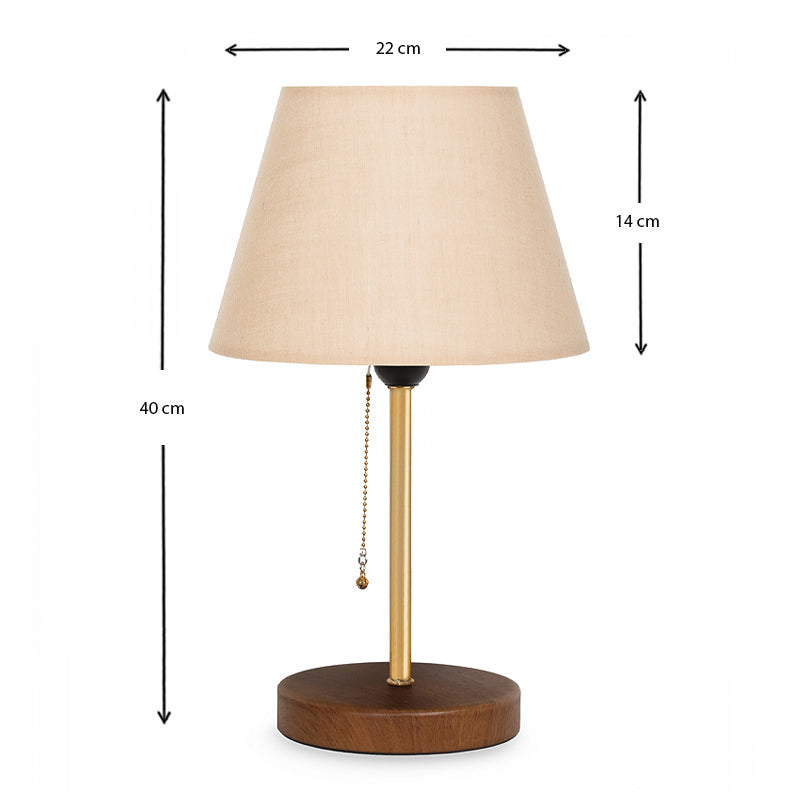 Φωτιστικό Επιτραπέζιο Tipton Μέταλλο/Πλαστικό/MDF Χρώμα Μπεζ/Χρυσό/Καφέ 22x14x40