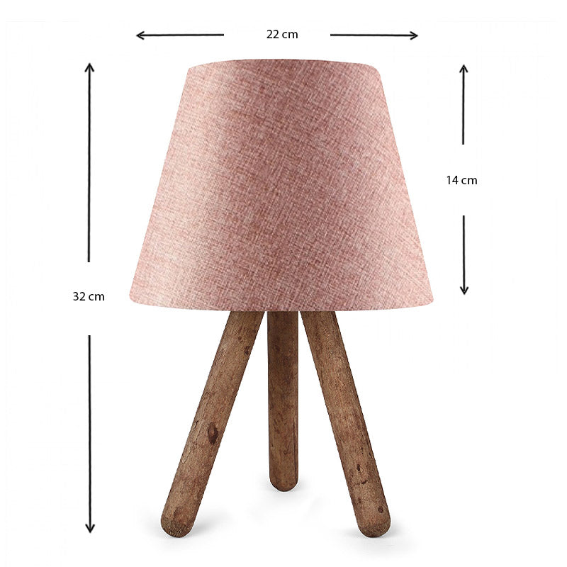 Φωτιστικό Επιτραπέζιο Lander Ύφασμα PVC/Ξύλο Χρώμα Ροζ/Καφέ 22x14x32