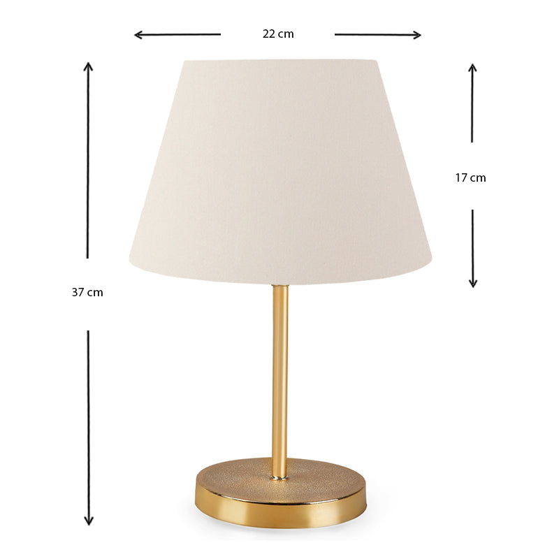 Φωτιστικό Επιτραπέζιο Rosenthal Ύφασμα PVC Χρώμα Κρεμ/Χρυσό 22x17x37