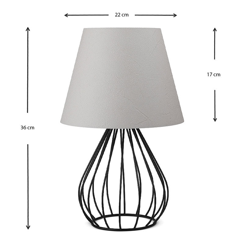 Φωτιστικό Επιτραπέζιο Akerlind Ύφασμα PVC/Μέταλλο Χρώμα Ανοιχτό Γκρι/Μαύρο 22x17x36