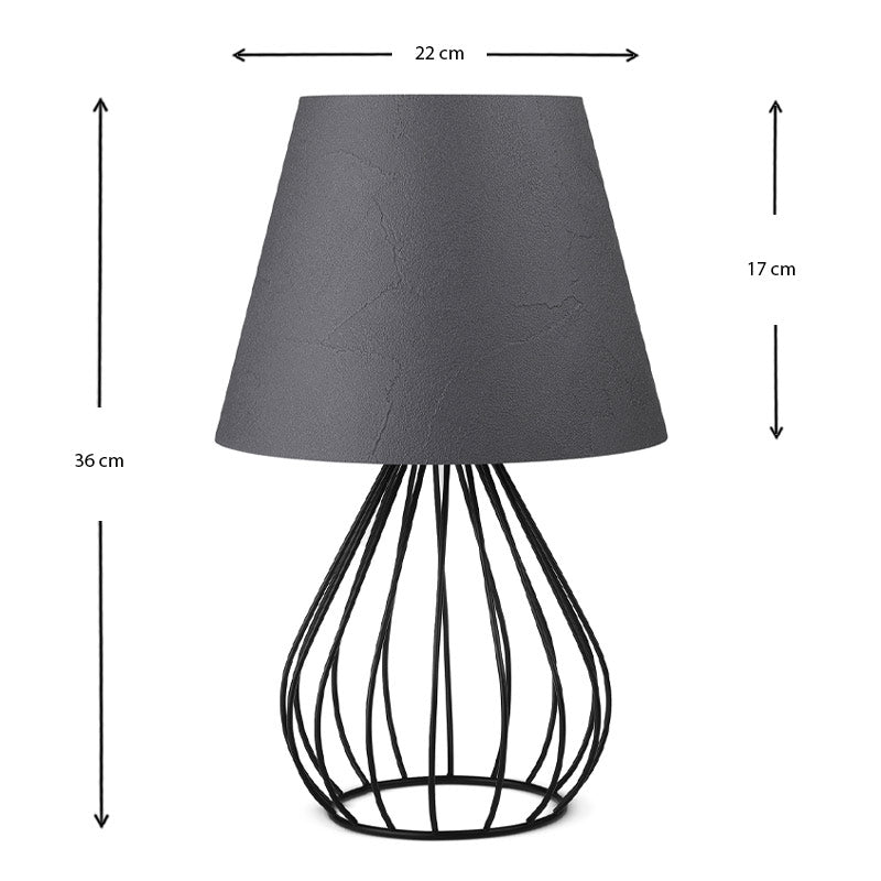 Φωτιστικό Επιτραπέζιο Akerlind Ύφασμα PVC/Μέταλλο Χρώμα Ανθρακί/Μαύρο 22x17x36