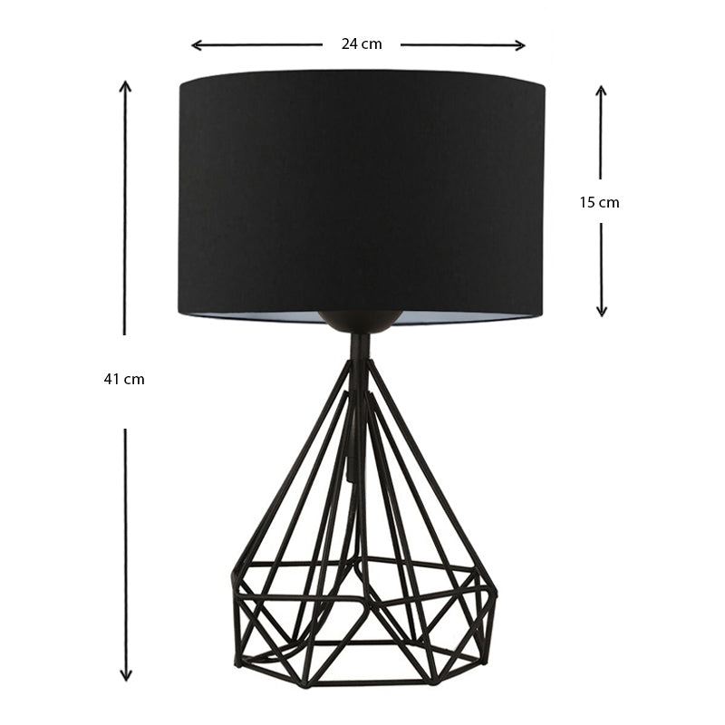 Φωτιστικό Επιτραπέζιο Christopher Ύφασμα/Μέταλλο Χρώμα Μαύρο 24x15x41