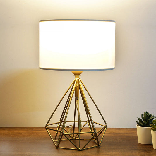 Φωτιστικό Επιτραπέζιο Vanstone Ύφασμα/Μέταλλο Χρωμα Κρεμ/Χρυσό 24x15x39