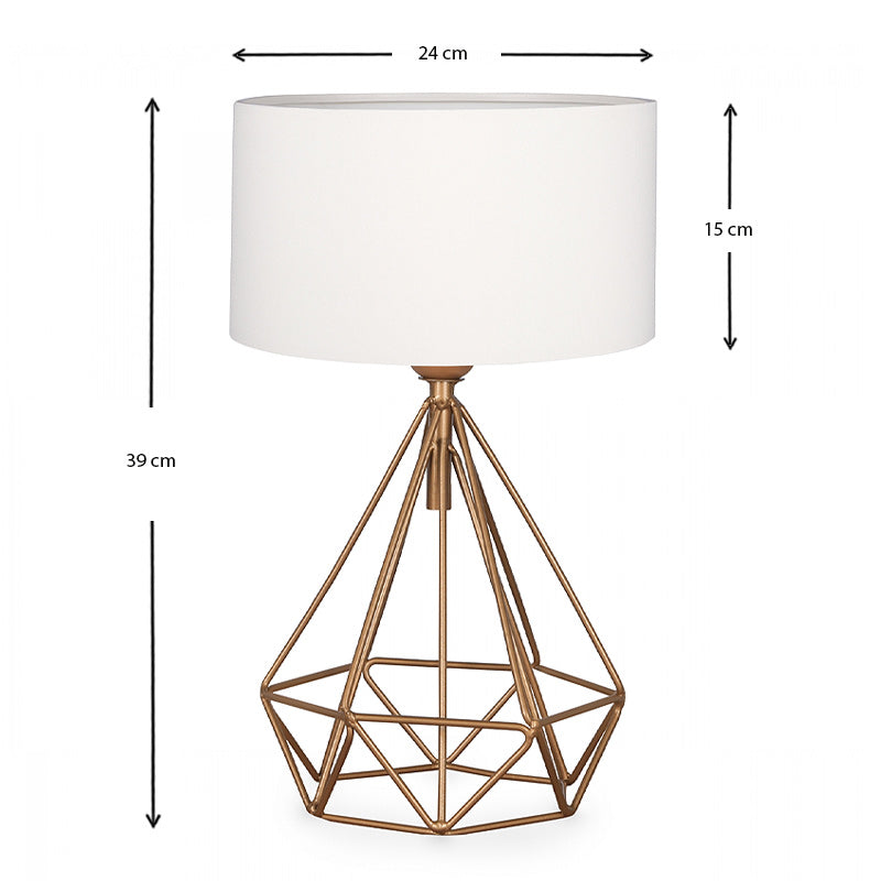 Φωτιστικό Επιτραπέζιο Vanstone Ύφασμα/Μέταλλο Χρωμα Κρεμ/Χρυσό 24x15x39