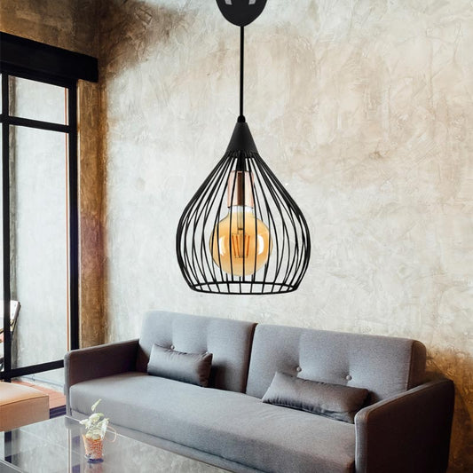 Φωτιστικό Οροφής Koert Μεταλλικό Μονόφωτο Χρώμα Μαύρο 25x30x70