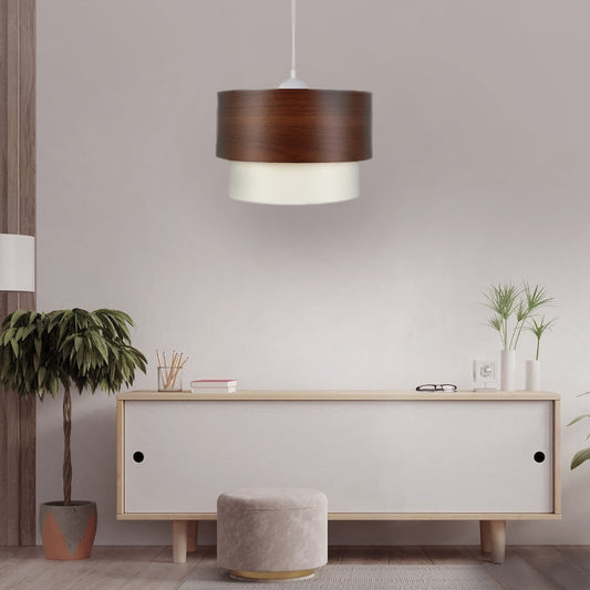 Φωτιστικό Οροφής Whitehouse Υφασμάτινο Μονόφωτο Χρώμα Καφέ 30x20x55