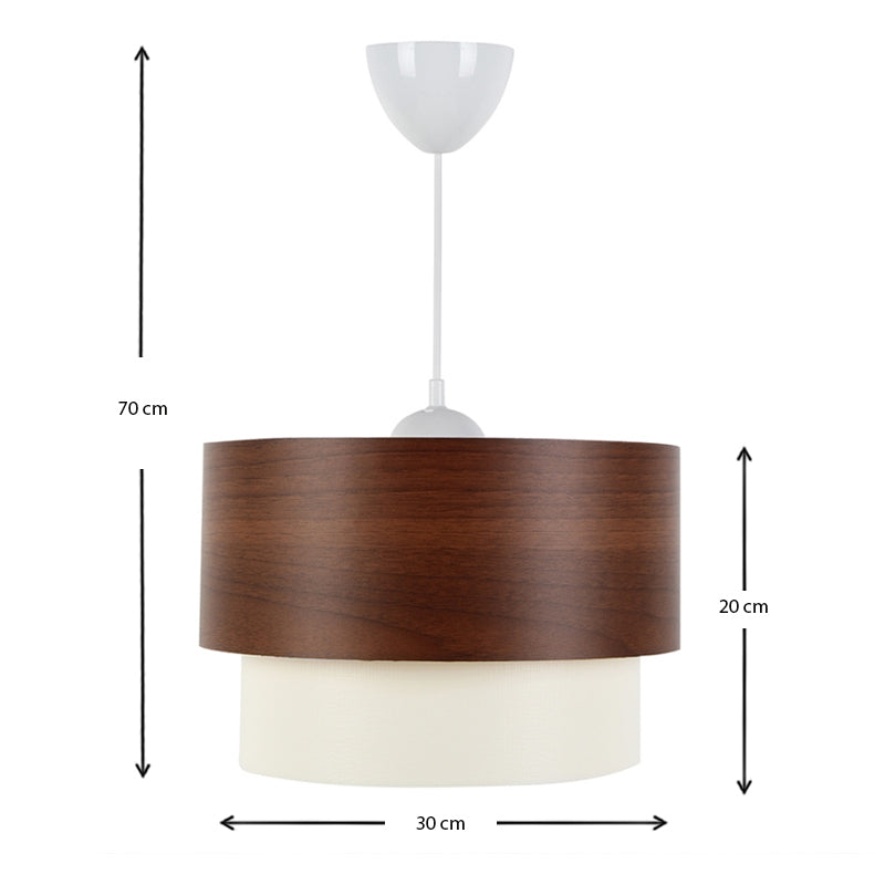 Φωτιστικό Οροφής Whitehouse Υφασμάτινο Μονόφωτο Χρώμα Καφέ 30x20x55