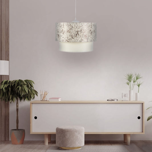 Φωτιστικό Οροφής Whitehouse Υφασμάτινο Μονόφωτο Χρώμα Λευκό - Μαύρο 30x20x55