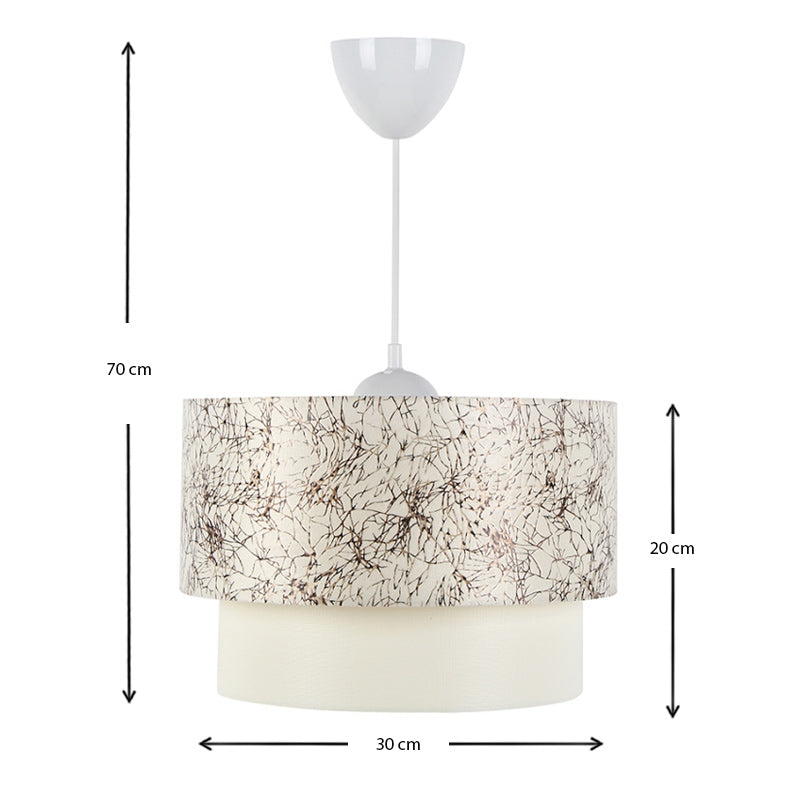 Φωτιστικό Οροφής Whitehouse Υφασμάτινο Μονόφωτο Χρώμα Λευκό - Μαύρο 30x20x55