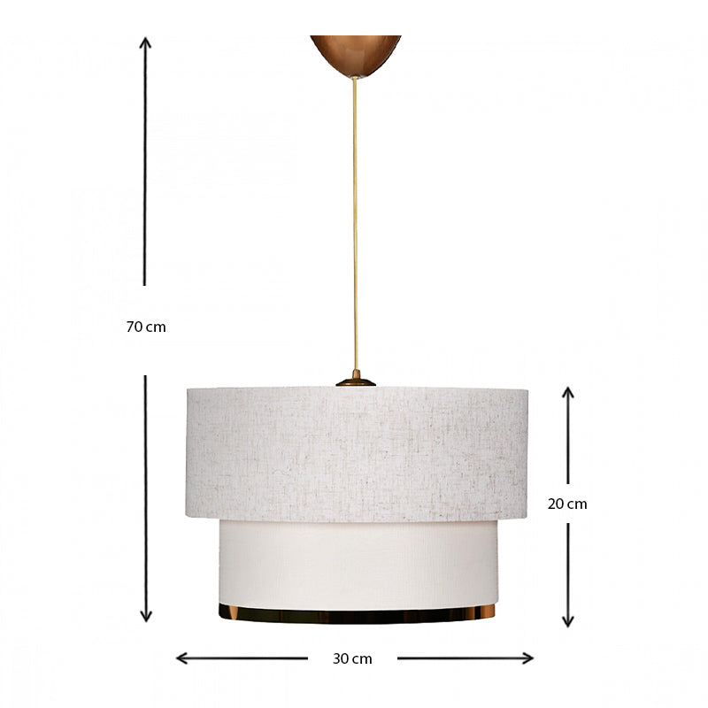 Φωτιστικό Οροφής Barnhart Υφασμάτινο Μονόφωτο Χρώμα Λευκό/Χρυσό 30x20x70