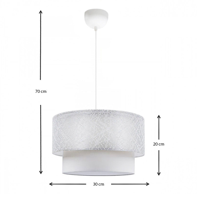 Φωτιστικό Οροφής Barnhart Υφασμάτινο Μονόφωτο Χρώμα Λευκό 30x30x70