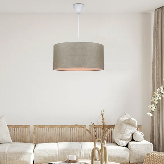 Φωτιστικό Οροφής Monahan Υφασμάτινο Μονόφωτο Χρώμα Μπεζ Άμμου 38x20x70