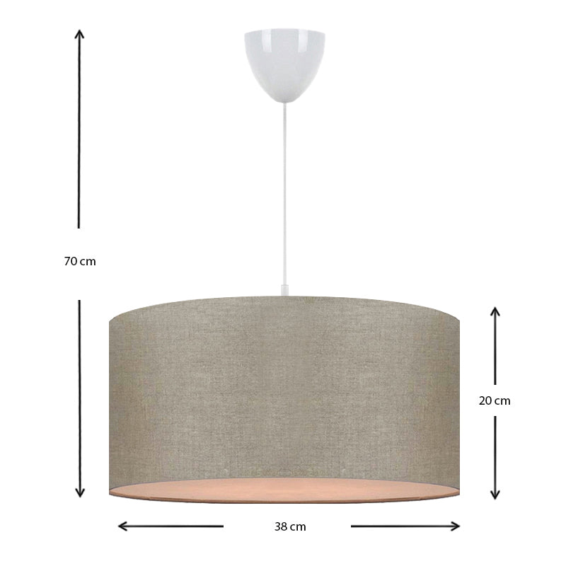 Φωτιστικό Οροφής Monahan Υφασμάτινο Μονόφωτο Χρώμα Μπεζ Άμμου 38x20x70