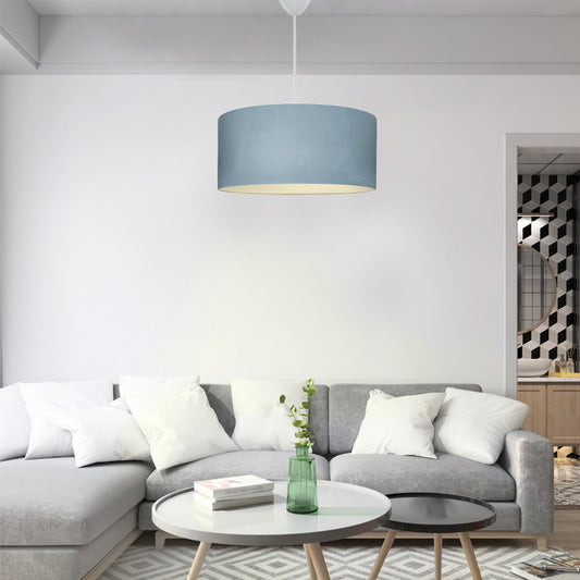 Φωτιστικό Οροφής Monahan Υφασμάτινο Μονόφωτο Χρώμα Μπλε 38x20x70