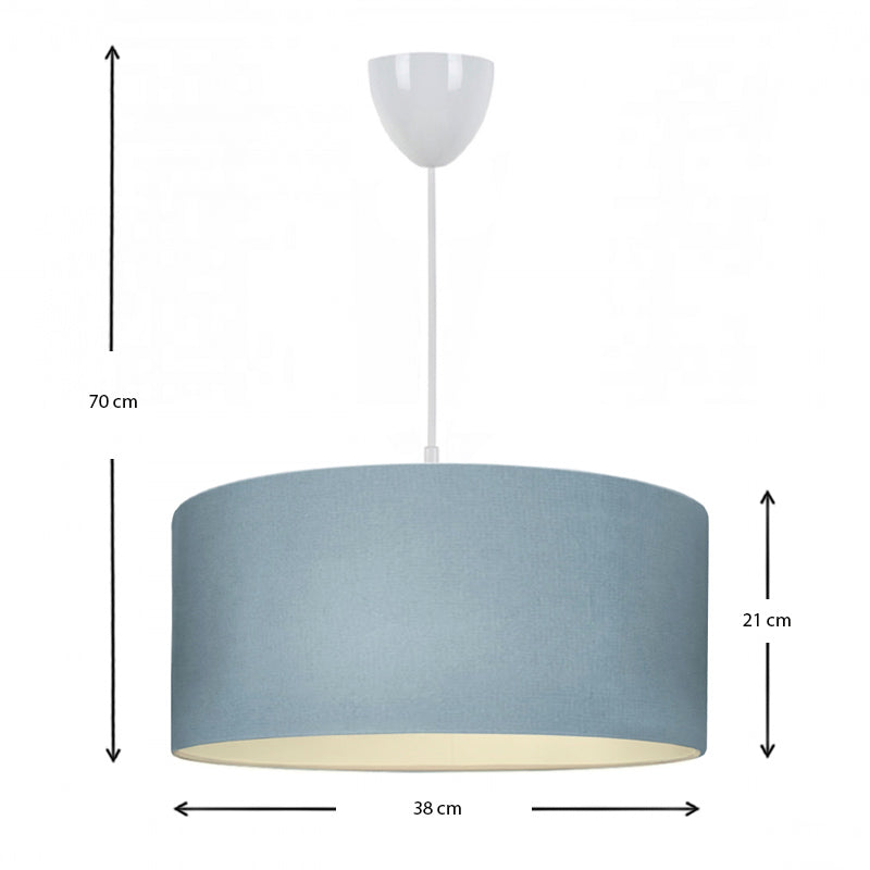 Φωτιστικό Οροφής Monahan Υφασμάτινο Μονόφωτο Χρώμα Μπλε 38x20x70