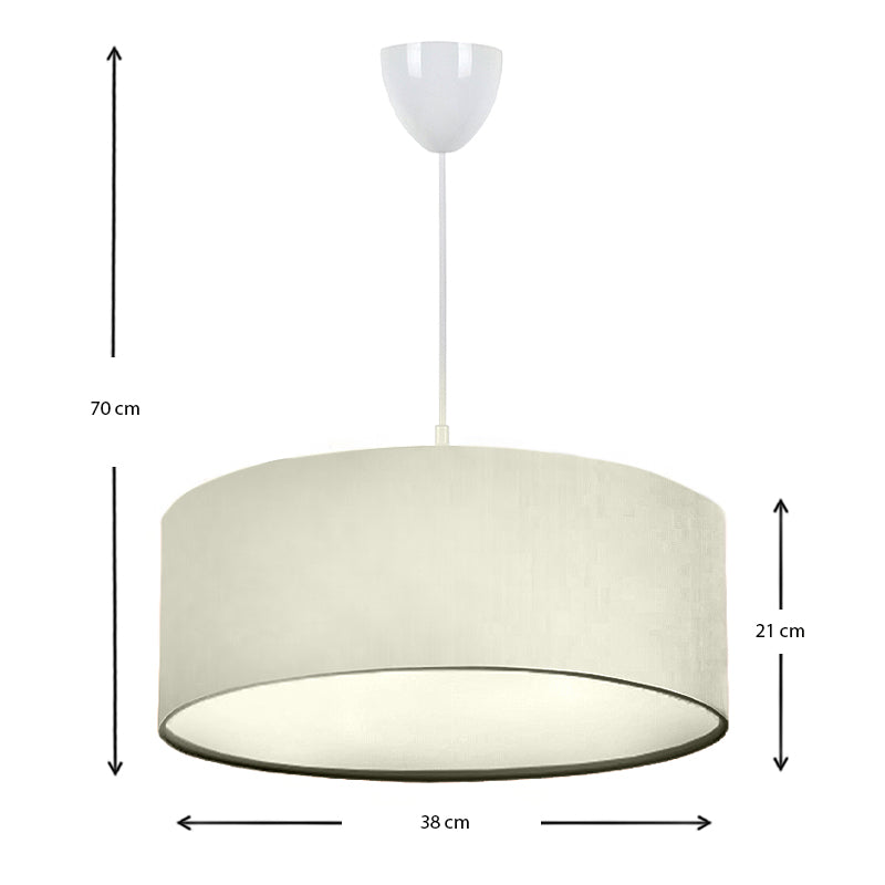 Φωτιστικό Οροφής Monahan Υφασμάτινο Μονόφωτο Χρώμα Εκρού 38x20x70